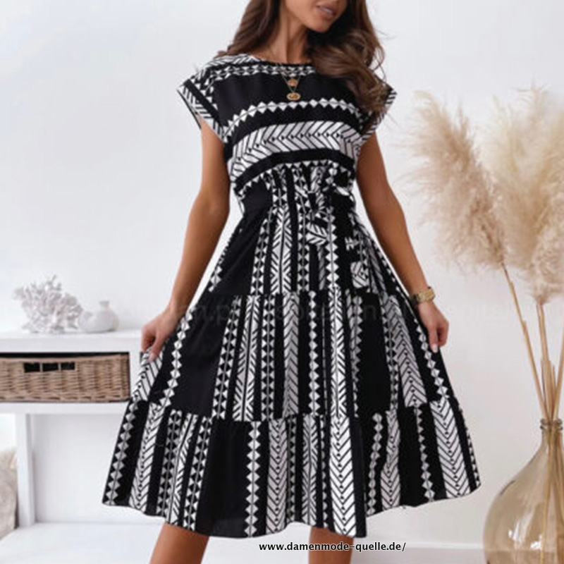 Sommer Midikleid in Schwarz
