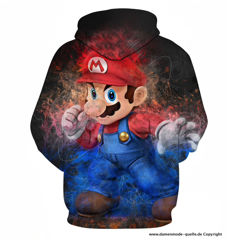 Super Mario Cartoon 3D Print Herren Hoodie Sweater mit Kapuze Nr 1