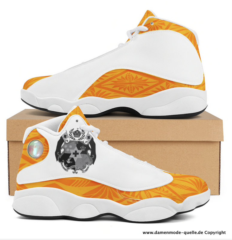 Tonga Style Herren Basketball Sport Schuhe in Weiß Orange