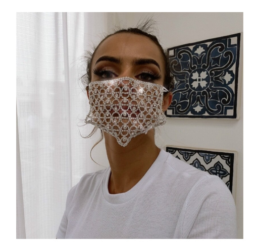 Trendy Bling Bling Strass Gesichtsmaske 