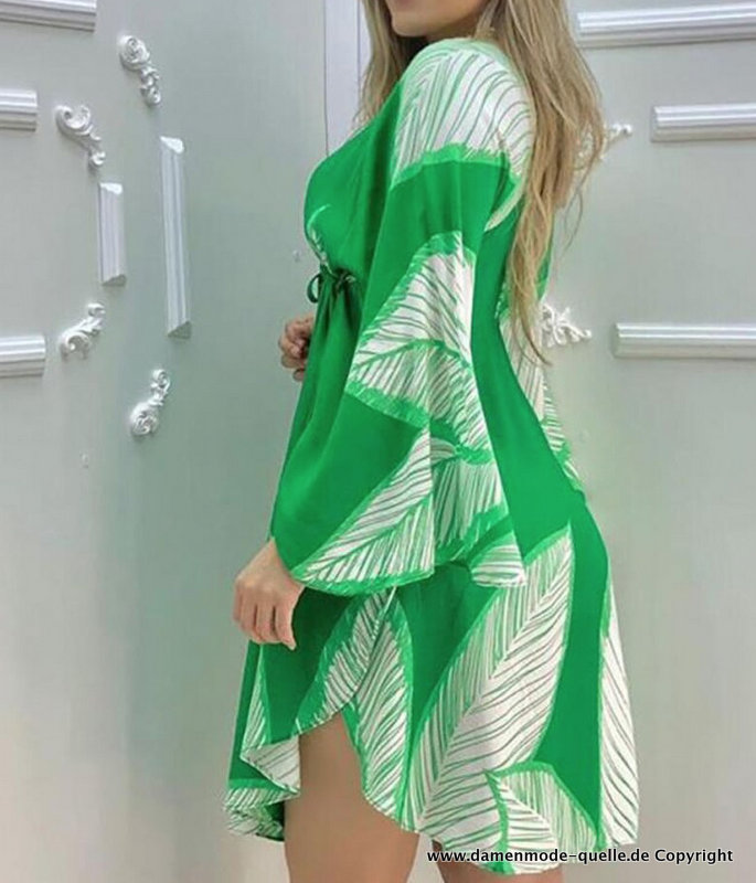 Tunika Style Sommerkleid Kurz in Grün