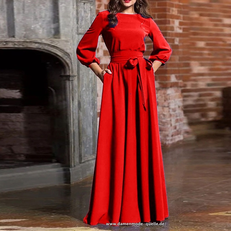 Vintage Bodenlages 2023 Damen Kleid in Rot