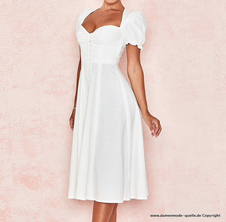 Vintage Boho Sommerkleid 2021 in Weiß