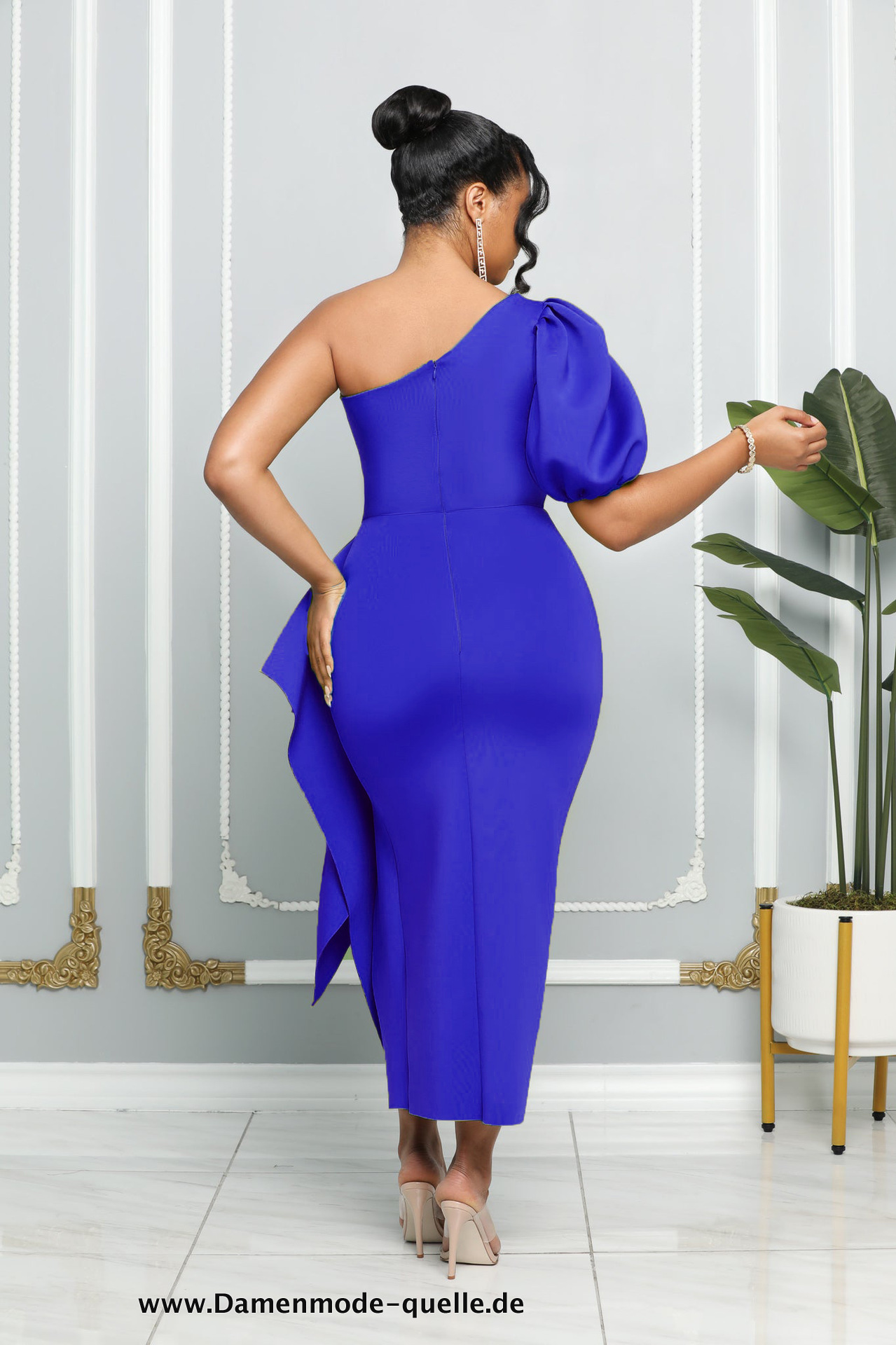 Vintage Rüschen Damen Kleid in Blau