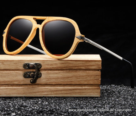 Vintage Style Herren Bambus Sonnenbrille verschiedenen Farben