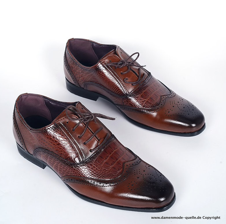 Vintage Style Herren Leder Schuhe in Braun
