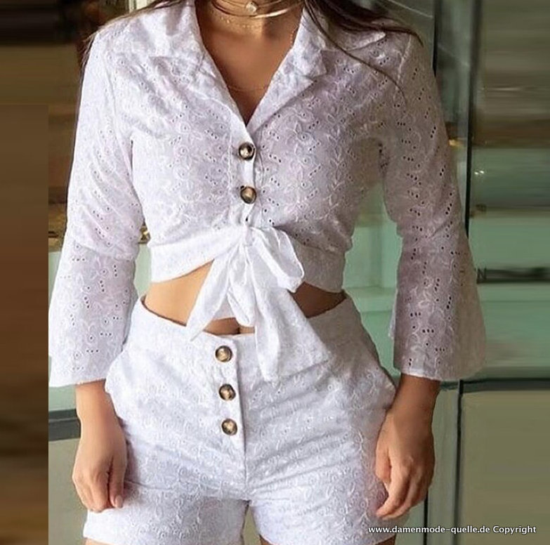 Vintagestyle Sommeroutfit für Damen Sexy in Weiß