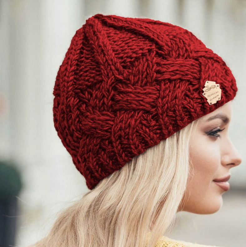 Warme Winter Mütze für Damen in Rot