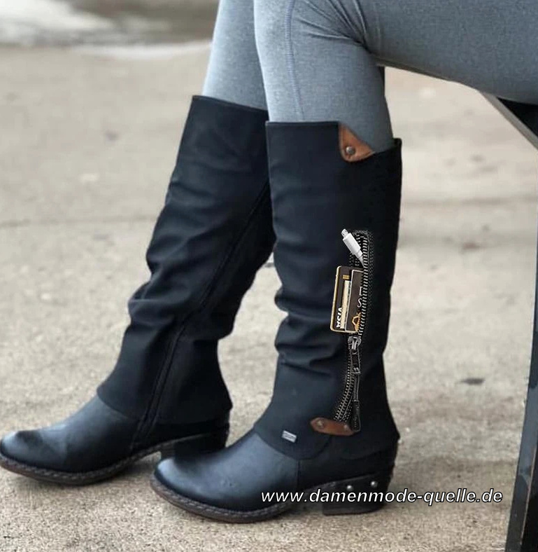 Western Cowboy Knie-hohe Punk Damen Stiefel