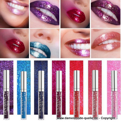 Shimmer Shiny Glitter Lippenstift Palette 7 Farben