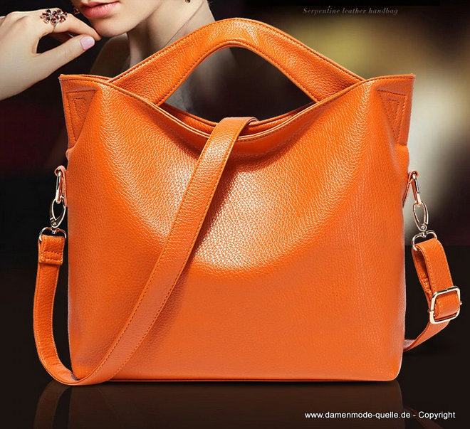 PU Leder Handtasche in Orange