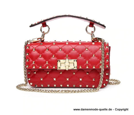 Luxus Damen Handtasche Aus Echtem Leder Rot