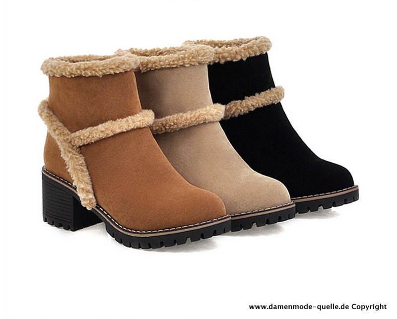 Britisch Style Ankle Boots Winter Stiefeletten 2021 mit Wolle