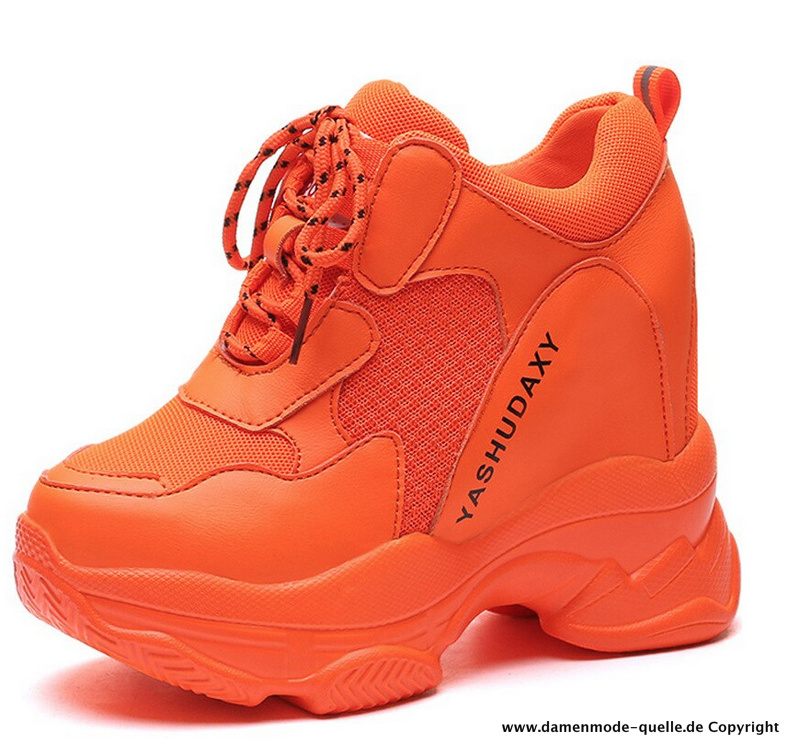 Plateau Freizeit Sport Schuhe in Orange