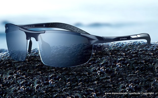 Sport Sonnenbrillenfür Herren mit Aluminium Rahmen Schwarz