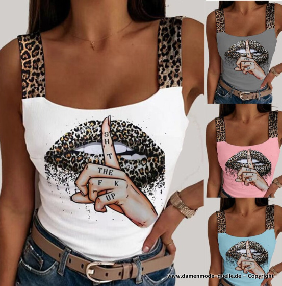 Sexy Lippen Print Sommer Top