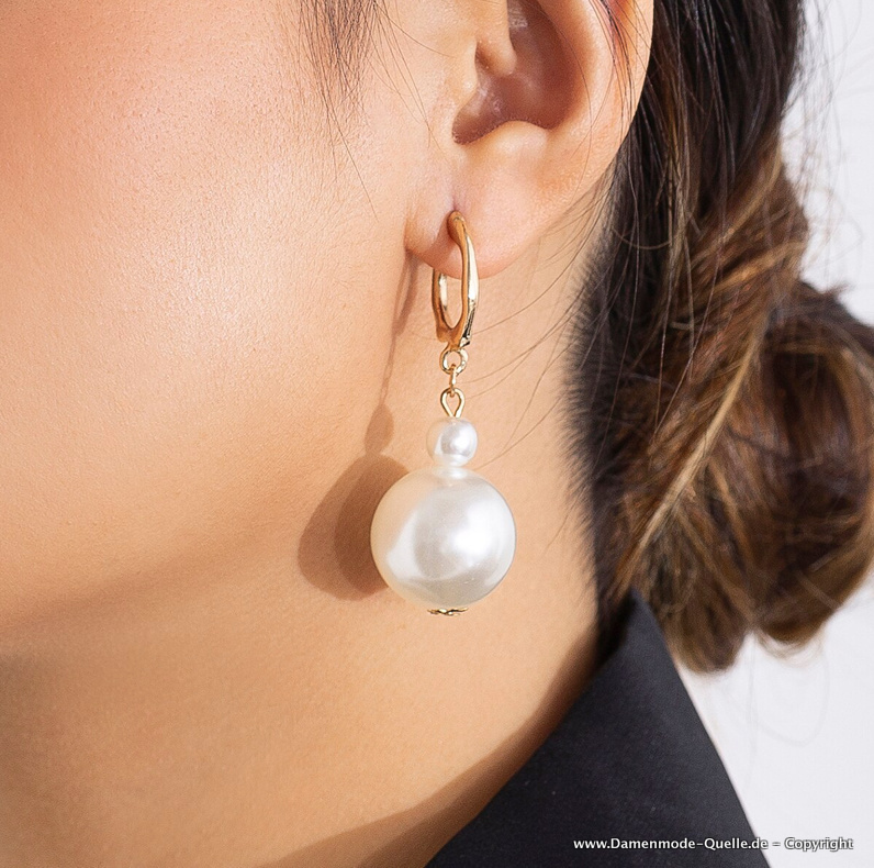 Elegante Perlen Imitation Ohrringe Modeschmuck