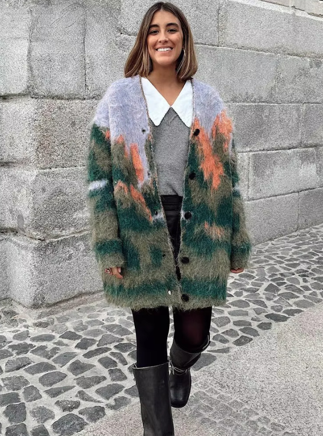 Vintage Print Damen Cardigan Delila Leger