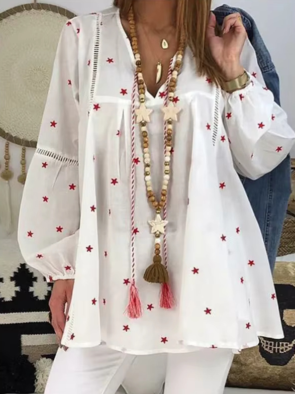 Fashion Tunika 2025 in Weiß mit Strenchen bis 5XL