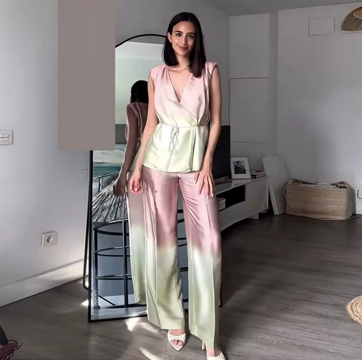 Ärmelloses Ombre Sommer-Set 2025 Elegant und Bequem