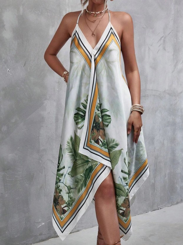 Neckholder Satin Maxi Sommerkleid 2025 Estrella