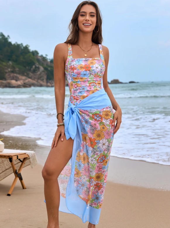 Blumen Print Badeanzug 2025 Elfi mit Sarong
