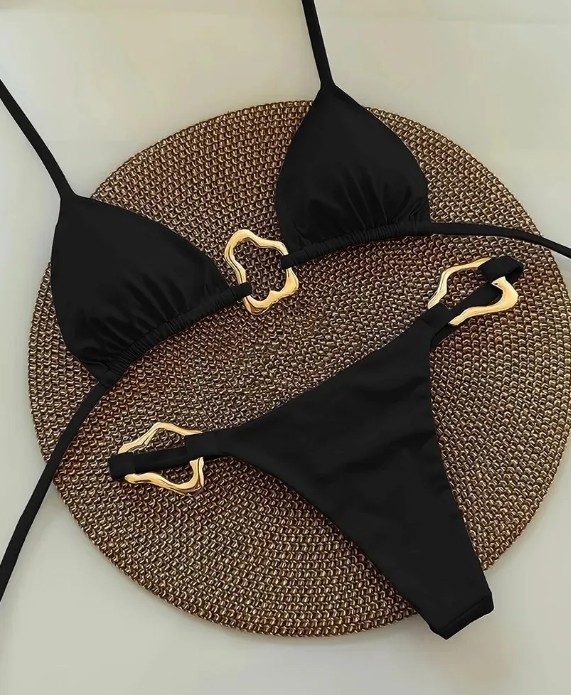 Sexy Neckholder Bikini 2025 in Schwarz