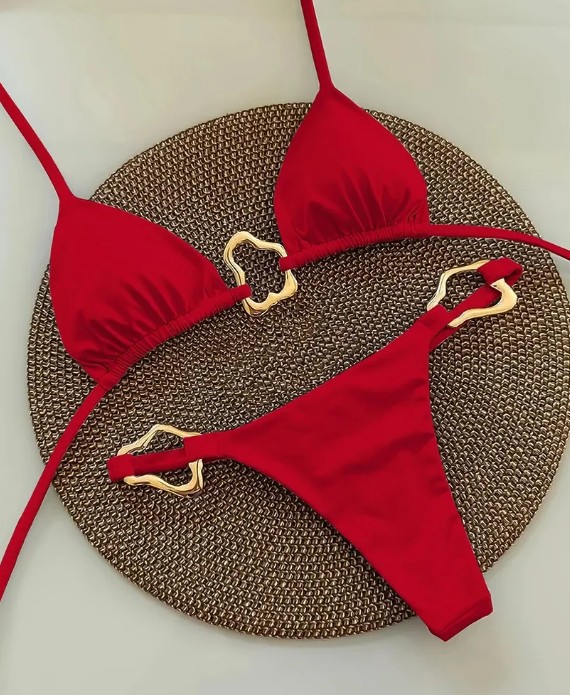 Sexy Neckholder Bikini 2025 in Rot