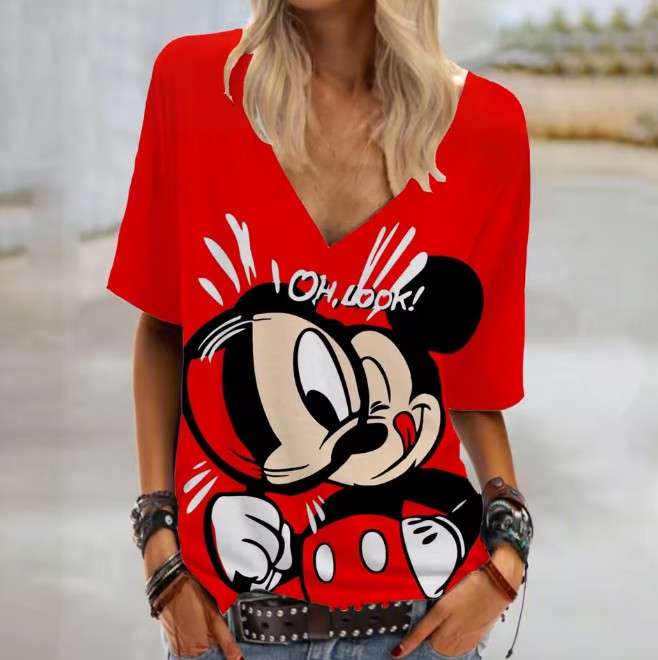 Disney Cartoon Print Damen T-Shirt Emilia