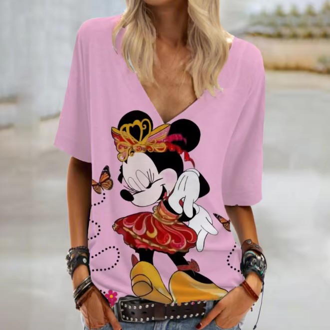Disney Cartoon Print Damen T-Shirt Enrike