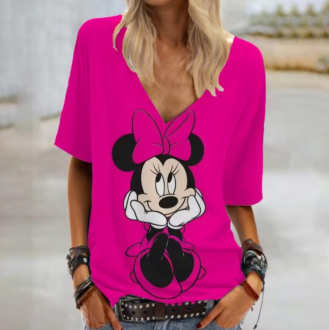 Disney Cartoon Print Damen T-Shirt Eugenie