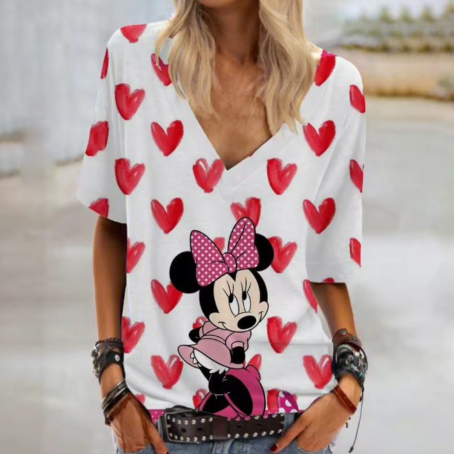 Disney Cartoon Print Damen T-Shirt Ela