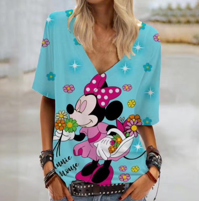 Disney Cartoon Print Damen T-Shirt Euphemia