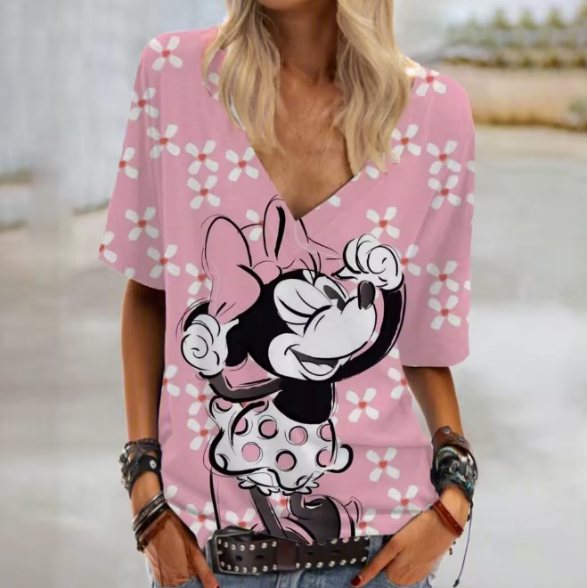 Disney Cartoon Print Damen T-Shirt Edeltraud