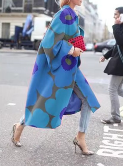Streetwear Damen Herbst - Frühling Mantel Elanaz Blau