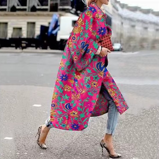 Streetwear Damen Herbst - Frühling Mantel Eva Pink