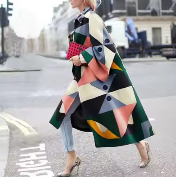 Streetwear Damen Herbst - Frühling Mantel Èlodie Bunt