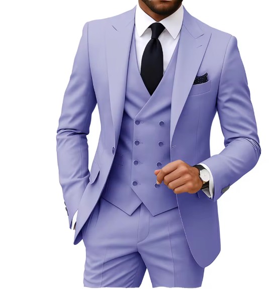 Eleganter Herrenanzug Dreiteilig in Lavendel