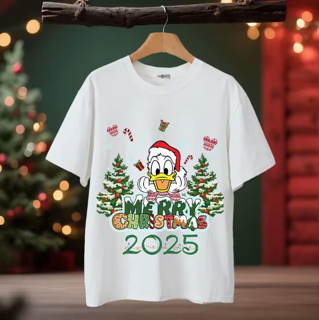 Donald Duck Damen Weihnachts-Shirt in Weiß