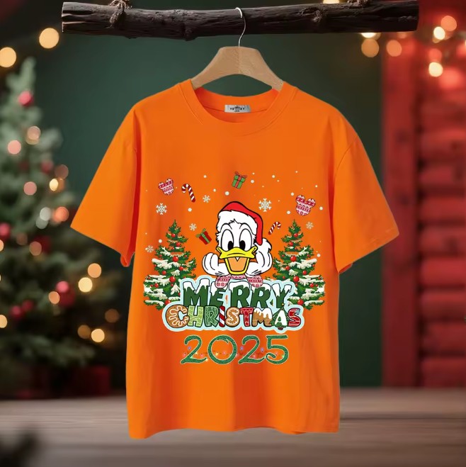 Donald Duck Damen Weihnachts-Shirt in Orange