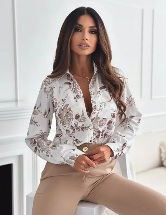 Elegante Damen Bluse Ermelina mit Blumen Muster