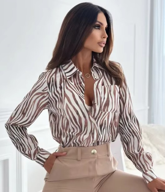 Elegante Damen Bluse Erna mit Vintage Muster