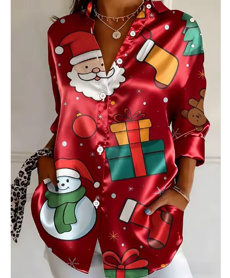 Langarm Damen Weihnachtsbluse Elina