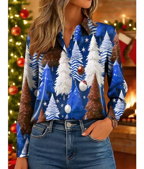 Langarm Damen Weihnachtsbluse Ernestine