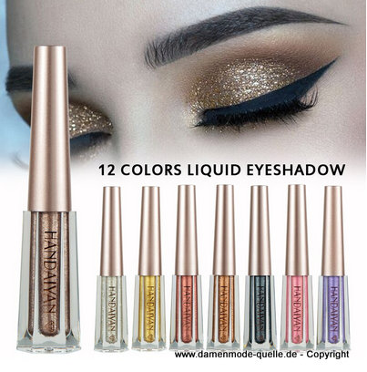 Glitter Lidschatten Palette 12 Farben Metallic Shiny Smoky Augen Make-Up 