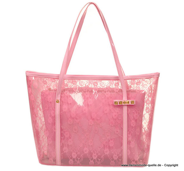 Designer Handtasche mit Blumenmuster in Rosa