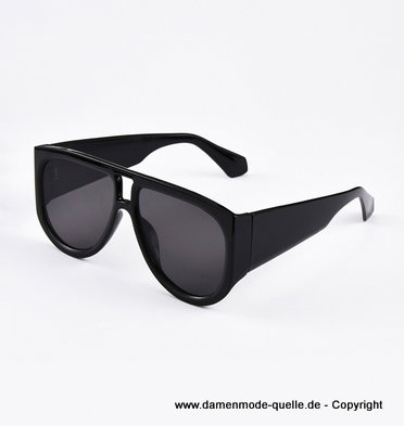 Retro Unisex Sonnenbrille in Schwarz