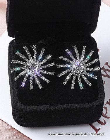 Strass Blumen Statement Ohrringe 