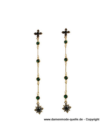 Vintage Style Kreuz Ohrringe Lang