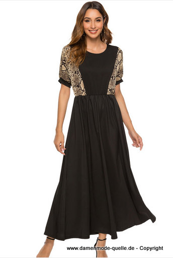 Snake Print Maxi Sommer Kleid